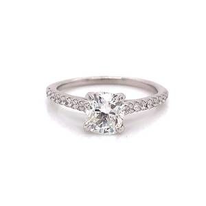 NEW NORMANI women's cushion cut diamond engagement ring in silver